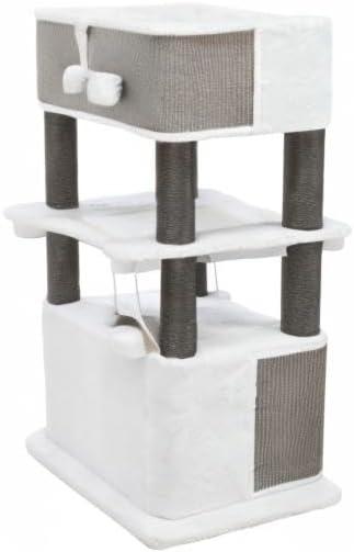 TRIXIE TRIXIE Lucano 43.3" XXL Cat Tree - Sisal Scratching Posts, Plush Covered House, Cat Beds, Platforms, Two Hanging Toys