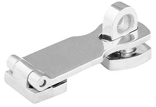 Silver Marine Grade Stainless Steel Heavy Duty Door Hasp with Turning Padlock Eye Mount