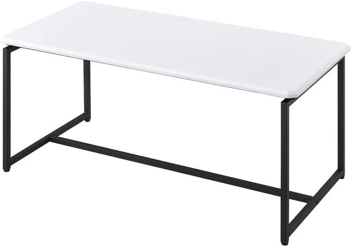 HOMLUX 3 PCS Coffee Table Set Sofa Side Table with 2 Square End Table,White