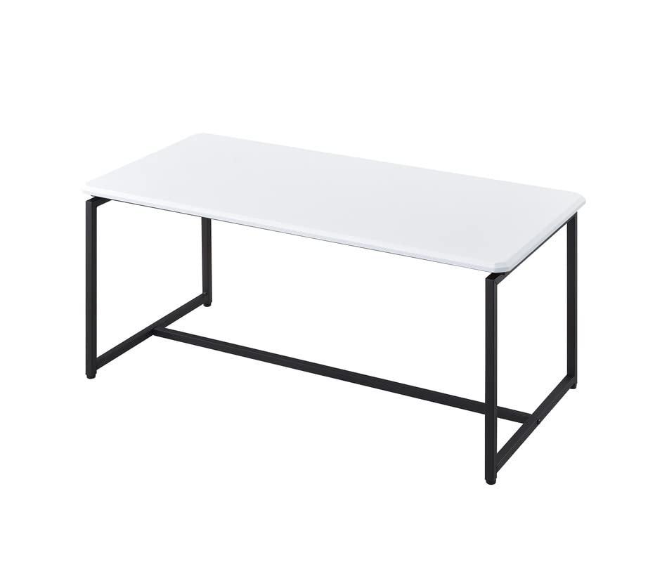 HOMLUX 3 PCS Coffee Table Set Sofa Side Table with 2 Square End Table,White