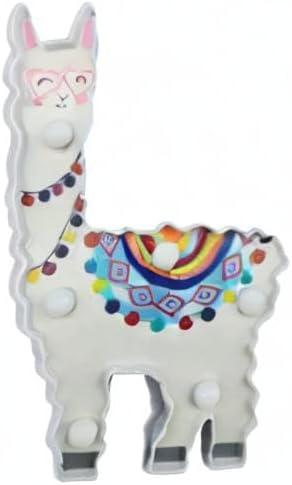 Colorful Alpaca Battery-Operated Night Light for Kids