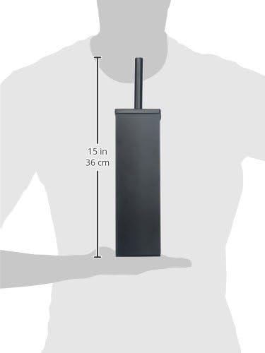 Matte Black Square Metal Toilet Brush Holder