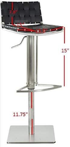 Mitchell Gas Lift Swivel Bar Stool - FOX3001 - Black - Safavieh Couture