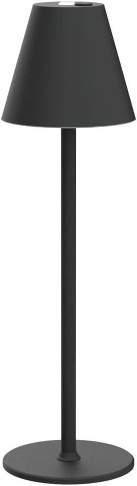 Modern LED Cordless Table Lamp, 4000mAh Rechargeable Battery, 3 Level Brightness Night Light, Metal Shell, Minimalist Design, for Couples Dinner/Coffee Table/Restaurant/Bedroom, Black