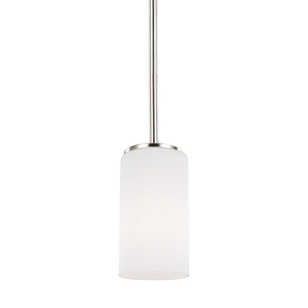 Alturas 1-Light Brushed Nickel Hanging Pendant with LED Bulb