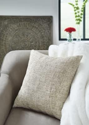 Erline 20" Cement Gray Woven Square Accent Pillow