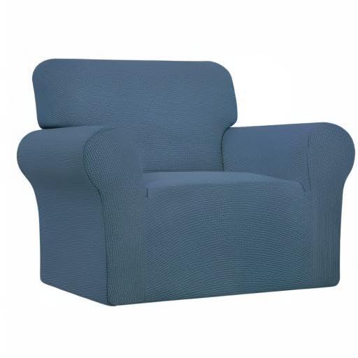 Easy-Going Stretch Chair Sofa Slipcover 1-Piece Couch Sofa Cover Furniture Protector Soft with Elastic Bottom for Kids, Pet. Spandex Jacquard Fabric Small Checks (Chair, Bluestone)