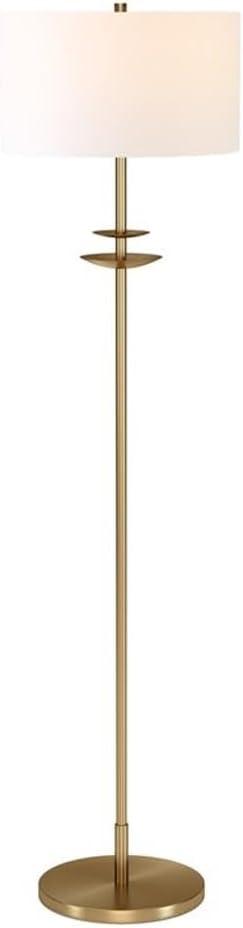 Henn&Hart 16" Brass Finish Metal/Fabric Floor Lamp