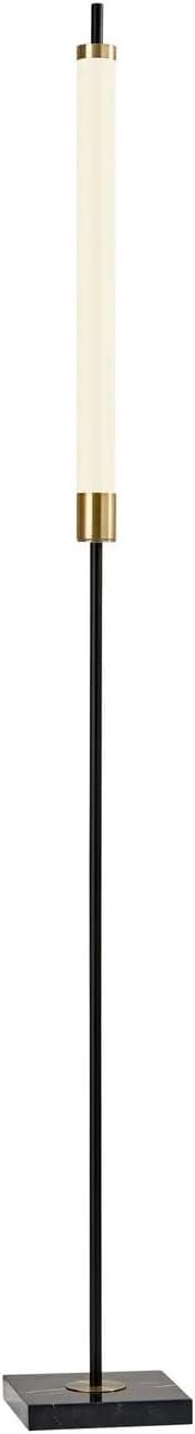 Piper 72'' Matte Black and Antique Brass LED Floor Lamp