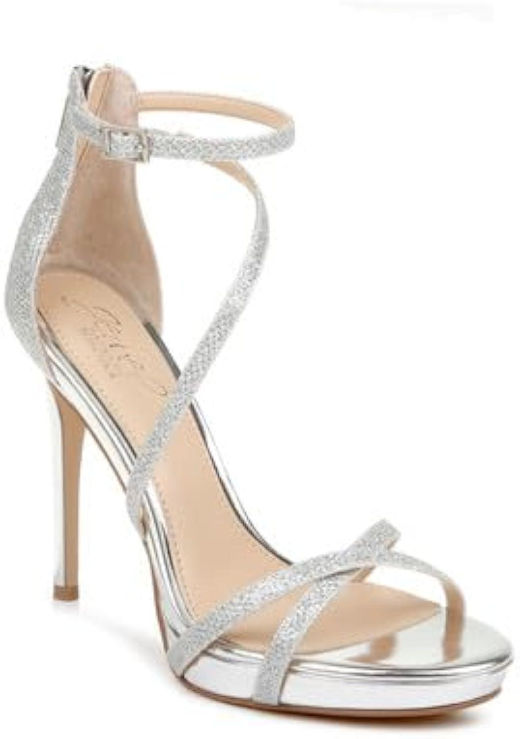 Galen Gold Glitter Satin Platform High Heel