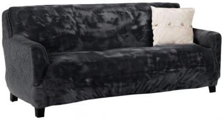 Great Bay Home Stretch Velvet-Plush Washable Sofa Slipcover (Sofa XL, Wild Dove Grey)