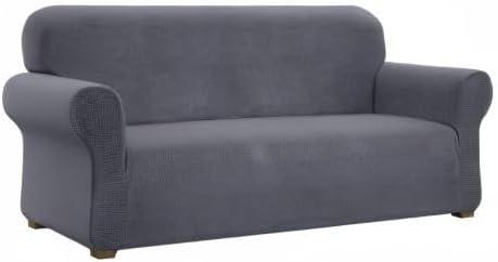 Gray Premium Waterproof Stretch Sofa Cover with Elastic Straps