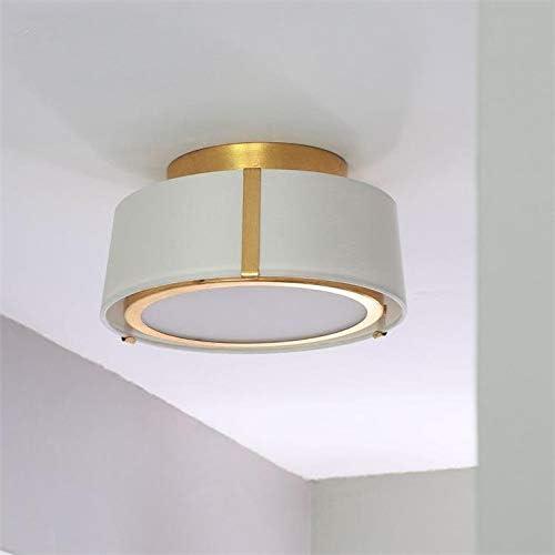 Antique Gold and White Silk Drum LED Ceiling Light