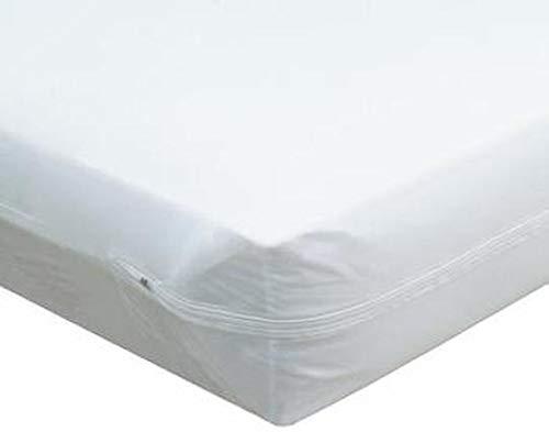 Waterproof White Vinyl Cot Size Mattress Cover with Zipper