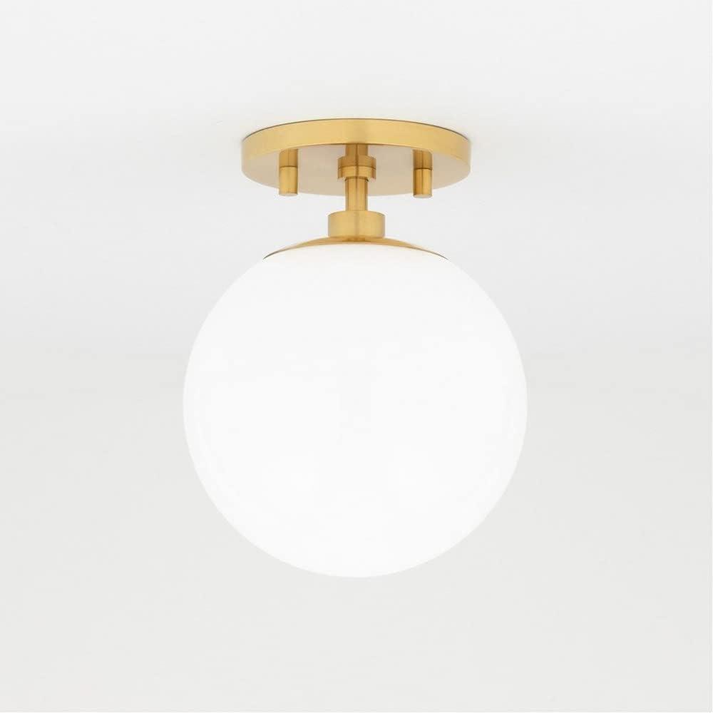 Mitzi Stella 1 - Light Semi-Flush Mount in  Aged Brass White Shade