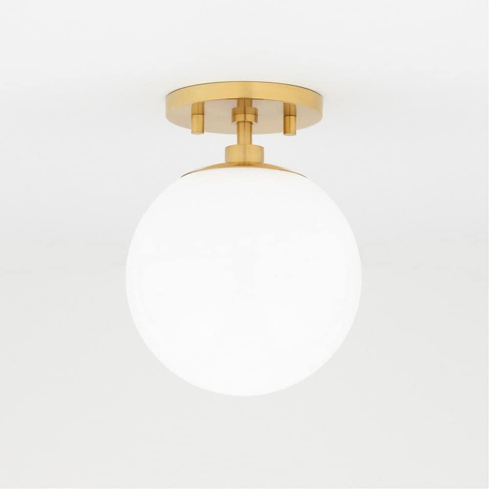 Mitzi Stella 1 - Light Semi-Flush Mount in  Aged Brass White Shade
