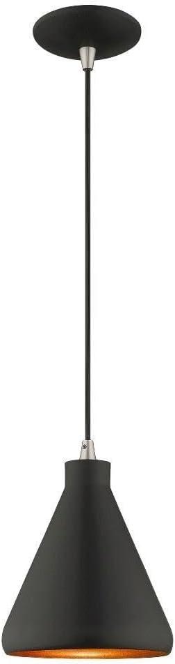 Livex Lighting Metal Shade 1 - Light Chandelier in  Black