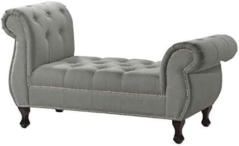 Baxton Studio Ipswich Grey Linen Bench