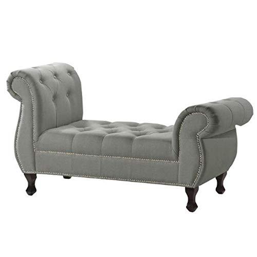 Baxton Studio Ipswich Grey Linen Bench