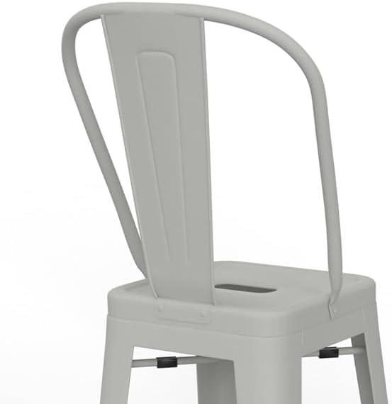 Simpli Home Fletcher Industrial Metal 30 inch Metal Bar Stool (Set of 2) in White