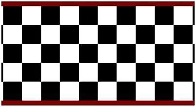 Checkered Flag Cars Wallpaper Border-9 Inch (Red Edge)