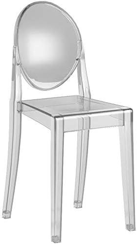 Set of 2 Casper Dining Chairs Clear - Modway: Acrylic Island Style, No Assembly Required, for All Ages