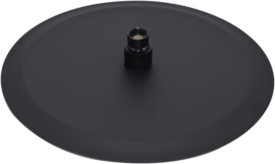 Westbrass COSHR1203-62 12" Round Thin Rainfall Shower Head with 1/2" IPS x 19" IPS Wall Mount 90-Degree Arm and Flange