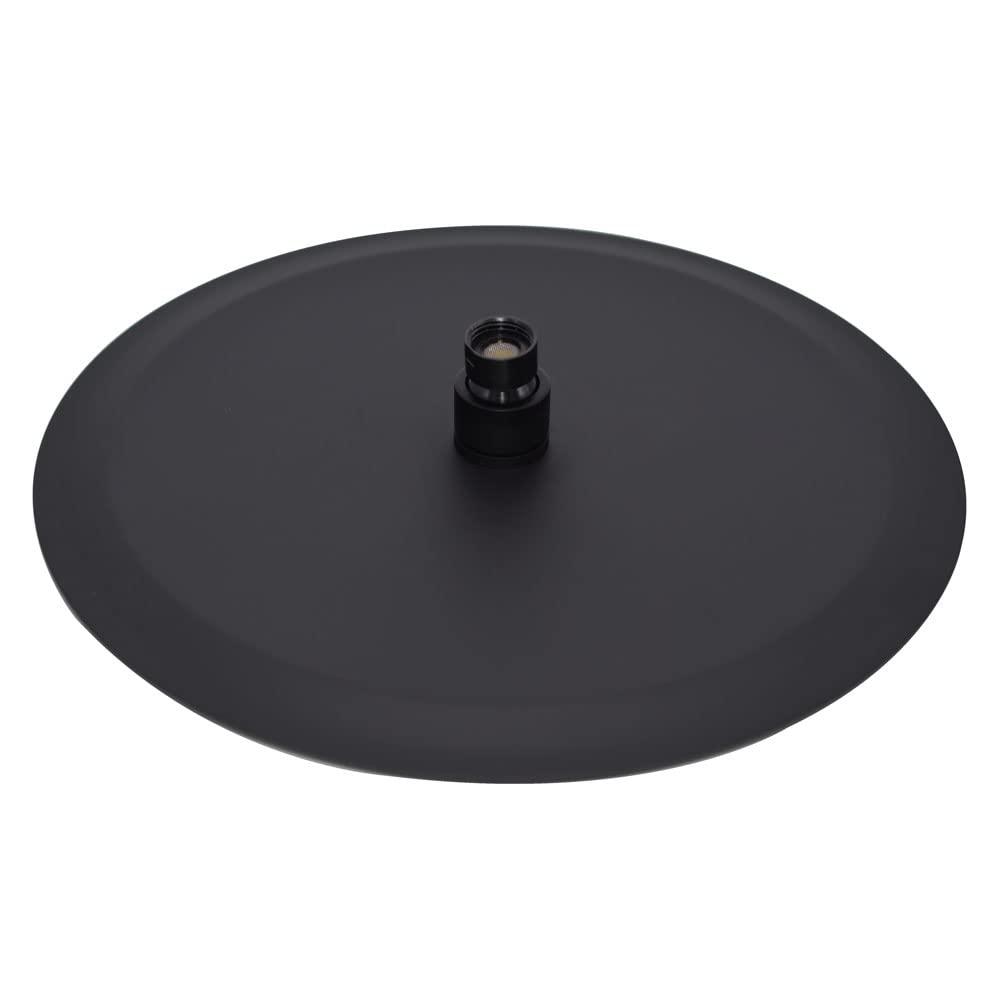 Westbrass COSHR1203-62 12" Round Thin Rainfall Shower Head with 1/2" IPS x 19" IPS Wall Mount 90-Degree Arm and Flange
