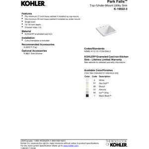 Park Falls 22" L x 21" W Service Sink