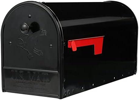 Large Black Steel Double Door Post Mount Mailbox