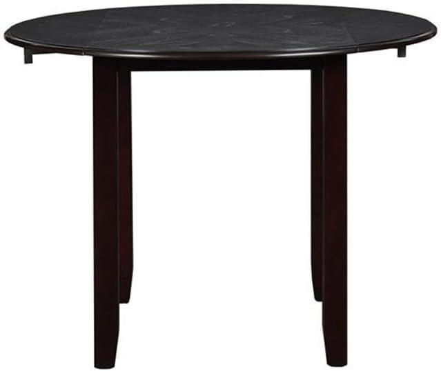 Ebony 42" Round Drop Leaf Dining Table with Two Chairs