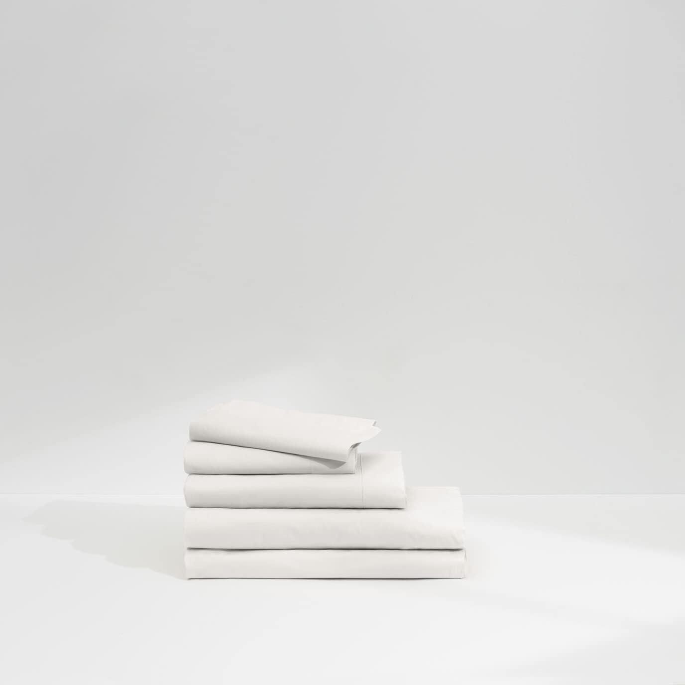 Twin White Organic Cotton Percale Sheet Set