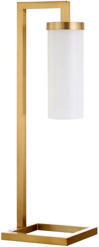 Evelyn&Zoe Malva 26" Modern Metal Table Lamp with White Milk Cylinder Glass Shade