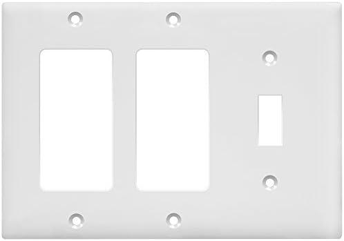 White 3-Gang Polycarbonate Thermoplastic Toggle and Decorator Wall Plate