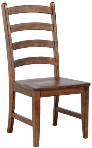 Amish Brown Wooden Ladderback Dining Side Chair