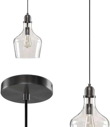 Auburn 95.5" Bronze and Clear Glass Pendant Light