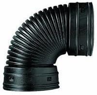 Black HDPE 3-inch 90 Degree Corrugated Elbow Fitting