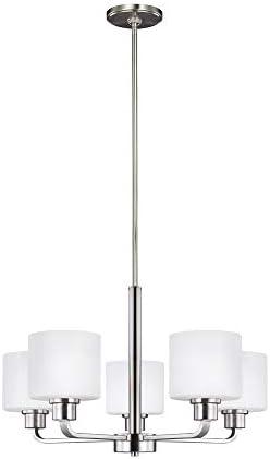 Brushed Nickel Mini Drum 5-Light Chandelier