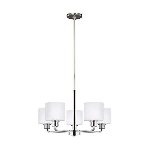 Generation Lighting Canfield 5 -Light Brushed Nickel Modern/contemporary For Use in Dining Rooms, Foyers, Kitchens, Chandelier