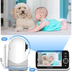 HelloBaby 5'' Black and White Wireless Baby Monitor with Night Vision