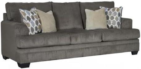 Contemporary 92'' Gray Fabric Queen Sofa with Removable Cushions