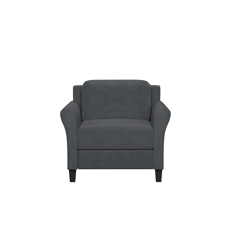 Lifestyle Solutions Harvard Chair in Dark Gray Microfiber Upholstery