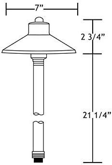 Copper Polished LED Pathway Light with Metal Shade