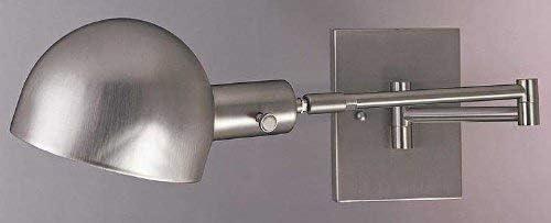 Matte Brushed Nickel Swing Arm Wall Sconce with LED Light