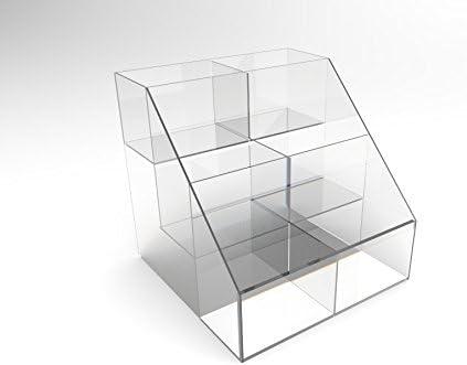 Clear Acrylic 3-Tier 6 Bin Display Rack