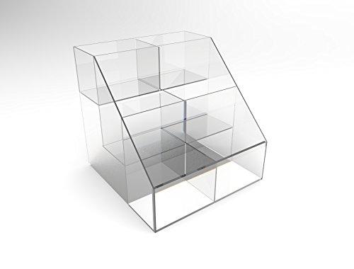Clear Acrylic 3-Tier 6 Bin Display Rack