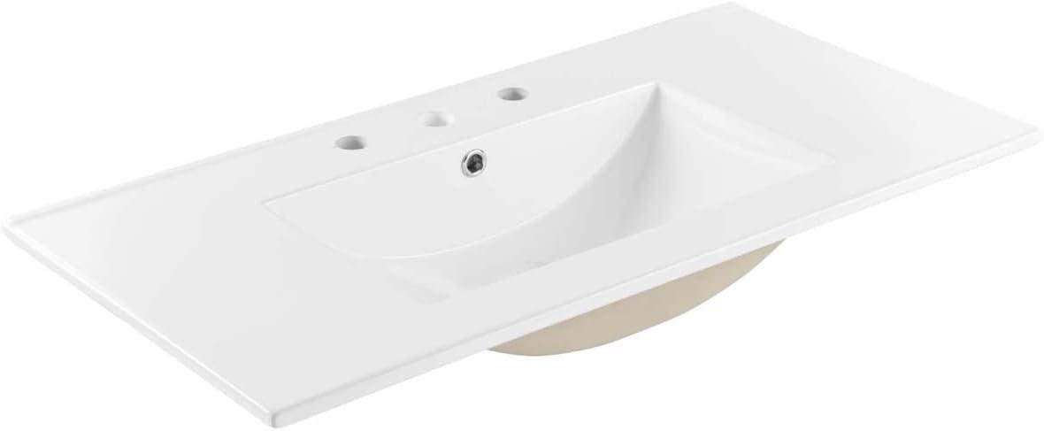 Cayman 36" White Ceramic Above-Counter Bathroom Sink