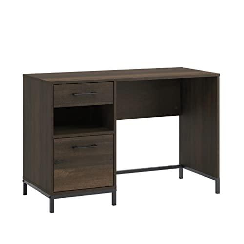 North Avenue Smoked Oak Home Office Desk with Black Metal Base