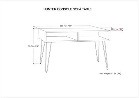 Hunter SOLID MANGO WOOD and Metal 55 inch Wide Industrial Console Sofa Table in Natural