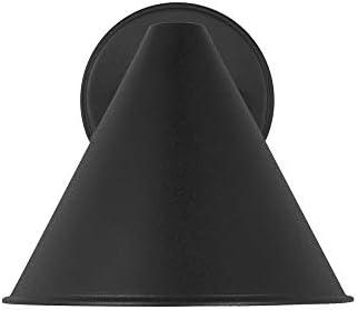 Crittenden Mid-Century Black Aluminum Cone Outdoor Wall Lantern